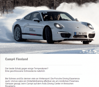 Finnland, ich komme zum Porsche-Fahren