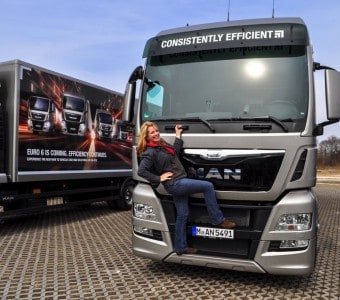 Im MAN Lkw Slalom fahren ist eine Herausforderung