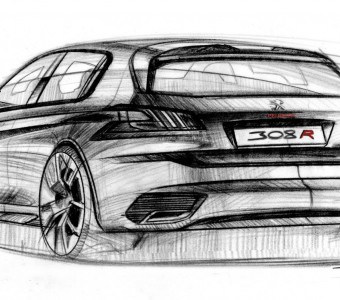 Design-Skizzen Thomas Roehm vom Peugeot 308 R Concept