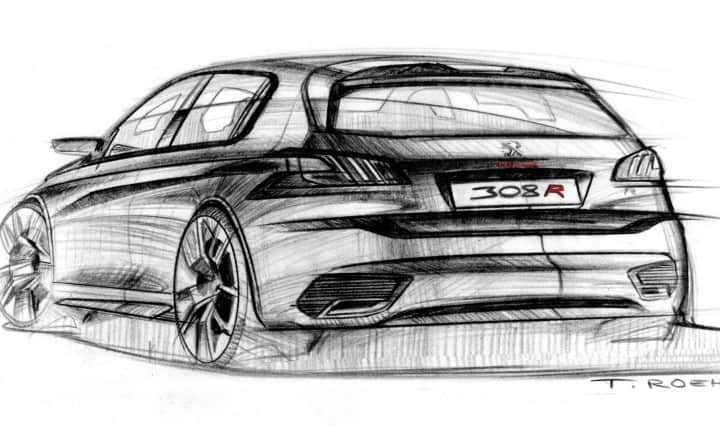 Design-Skizzen Thomas Roehm vom Peugeot 308 R Concept 4
