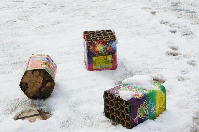Feuerwerk im Schnee