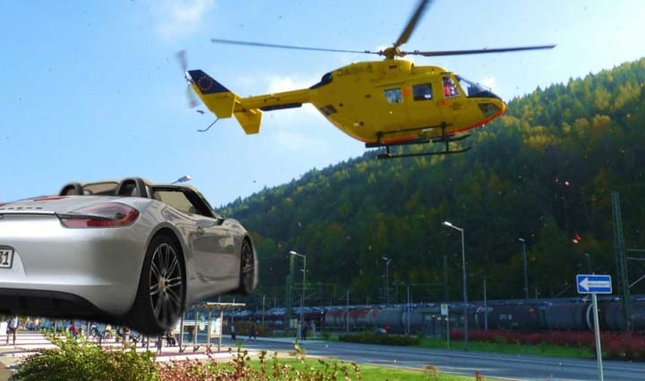Kindheitstraum fliegender Porsche